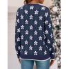 ZESICA Women’s Long Sleeve Crewneck Sweater 2026 Fall Printed Cute Oversized Knitted Pullover Tops Trendy Clothes(Navy)