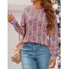 ZESICA Women’s Long Sleeve Crewneck Sweater 2026 Fall Printed Cute Oversized Knitted Pullover Tops Trendy Clothes(Pink)