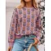 ZESICA Women’s Long Sleeve Crewneck Sweater 2026 Fall Printed Cute Oversized Knitted Pullover Tops Trendy Clothes(Pink)