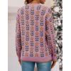 ZESICA Women’s Long Sleeve Crewneck Sweater 2026 Fall Printed Cute Oversized Knitted Pullover Tops Trendy Clothes(Pink)