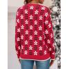 ZESICA Women’s Long Sleeve Crewneck Sweater 2026 Fall Printed Cute Oversized Knitted Pullover Tops Trendy Clothes(Red)