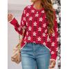 ZESICA Women’s Long Sleeve Crewneck Sweater 2026 Fall Printed Cute Oversized Knitted Pullover Tops Trendy Clothes(Red)