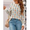 ZESICA Women’s Long Sleeve Crewneck Sweater 2026 Fall Printed Cute Oversized Knitted Pullover Tops Trendy Clothes(White)