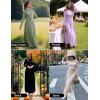 ZESICA Women’s Long Sleeve Fall Maxi Dress 2026 Crewneck Knit Casual Slim Swing Pleated Dresses with Pockets(Brown)