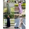ZESICA Women’s Long Sleeve Fall Maxi Dress 2026 Crewneck Knit Casual Slim Swing Pleated Dresses with Pockets(Red)