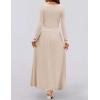 ZESICA Women’s Long Sleeve Fall Maxi Dress 2026 Crewneck Knit Casual Slim Swing Pleated Dresses with Pockets(Sand)