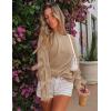 ZESICA Women’s Oversized Bow Sweaters Fall 2026 Cute Crewneck Long Sleeve Knit Pullover Sweater Jumper Tops(Khaki)