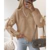 ZESICA Women’s Oversized Bow Sweaters Fall 2026 Cute Crewneck Long Sleeve Knit Pullover Sweater Jumper Tops(Khaki)