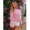 ZESICA Women’s Oversized Bow Sweaters Fall 2026 Cute Crewneck Long Sleeve Knit Pullover Sweater Jumper Tops(Pink)