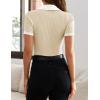ZESICA Women’s Short Sleeve V Neck T Shirts 2026 Summer Ribbed Knit Slim Fitted Basic Solid Color Tee Tops(Apricot)