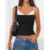 ZESICA Women’s Sleeveless Lace Camisole Tops Summer 2026 Spaghetti Strap Tank Top Y2k Sexy Going Out Trendy Shirts(Black)