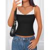 ZESICA Women’s Sleeveless Lace Camisole Tops Summer 2026 Spaghetti Strap Tank Top Y2k Sexy Going Out Trendy Shirts(Black)