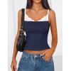 ZESICA Women’s Sleeveless Lace Camisole Tops Summer 2026 Spaghetti Strap Tank Top Y2k Sexy Going Out Trendy Shirts(Navy)