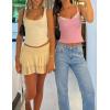 ZESICA Women’s Sleeveless Lace Camisole Tops Summer 2026 Spaghetti Strap Tank Top Y2k Sexy Going Out Trendy Shirts(Pink)