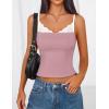 ZESICA Women’s Sleeveless Lace Camisole Tops Summer 2026 Spaghetti Strap Tank Top Y2k Sexy Going Out Trendy Shirts(Pink)