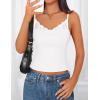 ZESICA Women’s Sleeveless Lace Camisole Tops Summer 2026 Spaghetti Strap Tank Top Y2k Sexy Going Out Trendy Shirts(White)