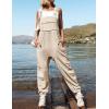 ZESICA Women’s Sleeveless Overalls Jumpsuit Casual Loose Adjustable Straps Bib Long Pant Jumpsuits with Pockets(Apricot)