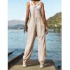 ZESICA Women’s Sleeveless Overalls Jumpsuit Casual Loose Adjustable Straps Bib Long Pant Jumpsuits with Pockets(Apricot)