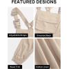ZESICA Women’s Sleeveless Overalls Jumpsuit Casual Loose Adjustable Straps Bib Long Pant Jumpsuits with Pockets(Apricot)