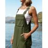 ZESICA Women’s Sleeveless Overalls Jumpsuit Casual Loose Adjustable Straps Bib Long Pant Jumpsuits with Pockets(Army Green)