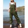 ZESICA Women’s Sleeveless Overalls Jumpsuit Casual Loose Adjustable Straps Bib Long Pant Jumpsuits with Pockets(Army Green)