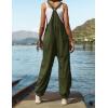 ZESICA Women’s Sleeveless Overalls Jumpsuit Casual Loose Adjustable Straps Bib Long Pant Jumpsuits with Pockets(Army Green)