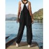 ZESICA Women’s Sleeveless Overalls Jumpsuit Casual Loose Adjustable Straps Bib Long Pant Jumpsuits with Pockets(Black)