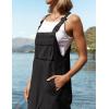 ZESICA Women’s Sleeveless Overalls Jumpsuit Casual Loose Adjustable Straps Bib Long Pant Jumpsuits with Pockets(Black)