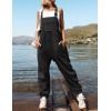 ZESICA Women’s Sleeveless Overalls Jumpsuit Casual Loose Adjustable Straps Bib Long Pant Jumpsuits with Pockets(Black)