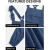 ZESICA Women’s Sleeveless Overalls Jumpsuit Casual Loose Adjustable Straps Bib Long Pant Jumpsuits with Pockets(Dusty Blue)