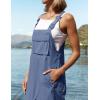 ZESICA Women’s Sleeveless Overalls Jumpsuit Casual Loose Adjustable Straps Bib Long Pant Jumpsuits with Pockets(Dusty Blue)
