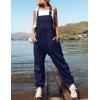 ZESICA Women’s Sleeveless Overalls Jumpsuit Casual Loose Adjustable Straps Bib Long Pant Jumpsuits with Pockets(Navy)