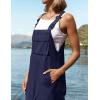 ZESICA Women’s Sleeveless Overalls Jumpsuit Casual Loose Adjustable Straps Bib Long Pant Jumpsuits with Pockets(Navy)