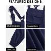 ZESICA Women’s Sleeveless Overalls Jumpsuit Casual Loose Adjustable Straps Bib Long Pant Jumpsuits with Pockets(Navy)