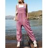ZESICA Women’s Sleeveless Overalls Jumpsuit Casual Loose Adjustable Straps Bib Long Pant Jumpsuits with Pockets(Pink)