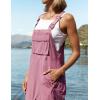 ZESICA Women’s Sleeveless Overalls Jumpsuit Casual Loose Adjustable Straps Bib Long Pant Jumpsuits with Pockets(Pink)