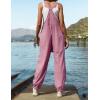 ZESICA Women’s Sleeveless Overalls Jumpsuit Casual Loose Adjustable Straps Bib Long Pant Jumpsuits with Pockets(Pink)