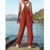 ZESICA Women’s Sleeveless Overalls Jumpsuit Casual Loose Adjustable Straps Bib Long Pant Jumpsuits with Pockets(Rust)
