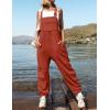 ZESICA Women’s Sleeveless Overalls Jumpsuit Casual Loose Adjustable Straps Bib Long Pant Jumpsuits with Pockets(Rust)