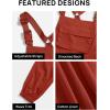 ZESICA Women’s Sleeveless Overalls Jumpsuit Casual Loose Adjustable Straps Bib Long Pant Jumpsuits with Pockets(Rust)