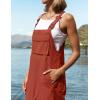 ZESICA Women’s Sleeveless Overalls Jumpsuit Casual Loose Adjustable Straps Bib Long Pant Jumpsuits with Pockets(Rust)
