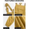 ZESICA Women’s Sleeveless Overalls Jumpsuit Casual Loose Adjustable Straps Bib Long Pant Jumpsuits with Pockets(Yellow)