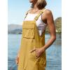 ZESICA Women’s Sleeveless Overalls Jumpsuit Casual Loose Adjustable Straps Bib Long Pant Jumpsuits with Pockets(Yellow)