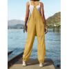 ZESICA Women’s Sleeveless Overalls Jumpsuit Casual Loose Adjustable Straps Bib Long Pant Jumpsuits with Pockets(Yellow)