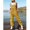 ZESICA Women’s Sleeveless Overalls Jumpsuit Casual Loose Adjustable Straps Bib Long Pant Jumpsuits with Pockets(Yellow)