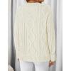 ZESICA Women’s Spring Oversized Sweaters 2026 Casual Long Sleeve V Neck Cable Knit Trendy Pullover Tops(Apricot)