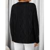 ZESICA Women’s Spring Oversized Sweaters 2026 Casual Long Sleeve V Neck Cable Knit Trendy Pullover Tops(Black)
