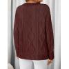 ZESICA Women’s Spring Oversized Sweaters 2026 Casual Long Sleeve V Neck Cable Knit Trendy Pullover Tops(Brown)
