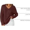 ZESICA Women’s Spring Oversized Sweaters 2026 Casual Long Sleeve V Neck Cable Knit Trendy Pullover Tops(Brown)