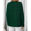 ZESICA Women’s Spring Oversized Sweaters 2026 Casual Long Sleeve V Neck Cable Knit Trendy Pullover Tops(Darkgreen)